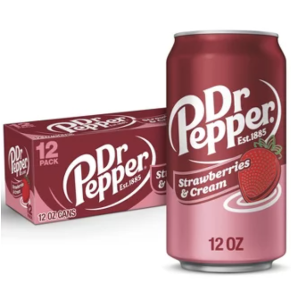 Dr Pepper Strawberries & Cream Soda 12pk/12 fl Oz Cans for Sale